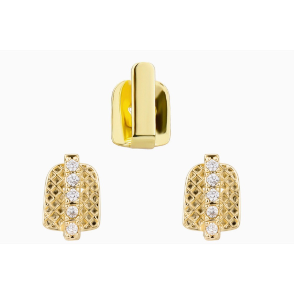 Men Accessories In Silver - Altın Kaplama Gümüş Kaplama Buzlu Diş