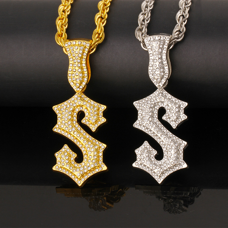 Men Accessories Singapore - Yeni S Harfi Hip Hop Kolye
