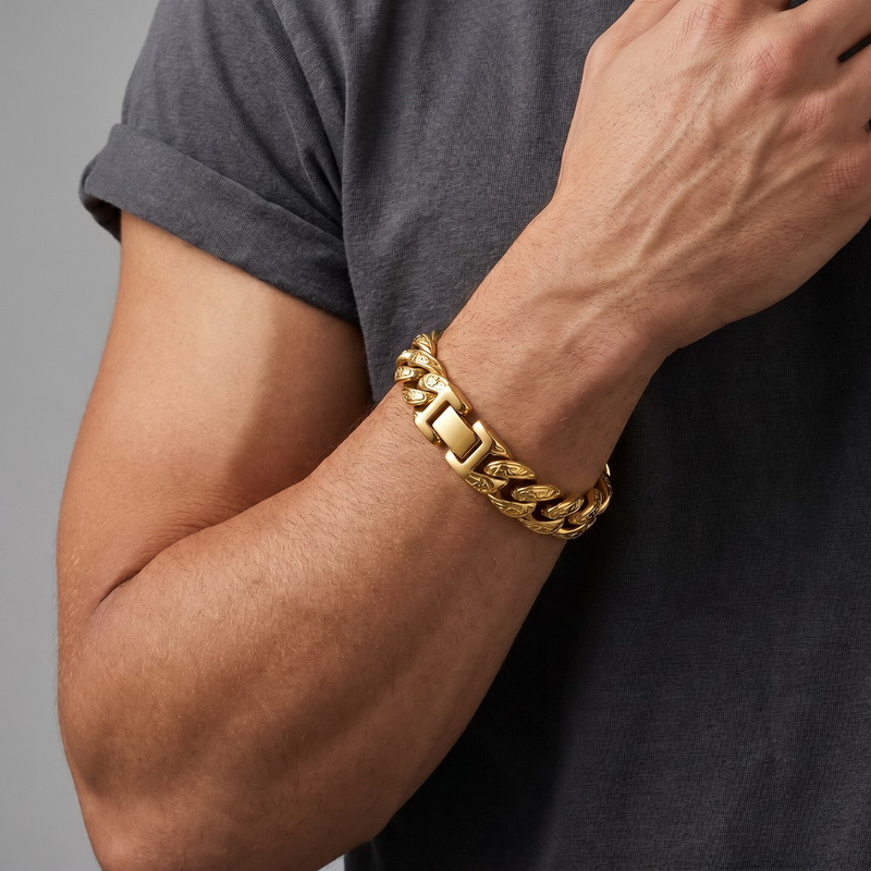 Men'S Accessories Hand Bands - Erkek Bilekliği 13MM Geniş Paslanmaz Çelik
