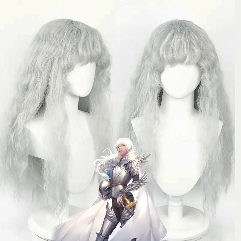 Men Accessories In Silver - Anime Oyunu Berserk Cosplay Peruk Griffith