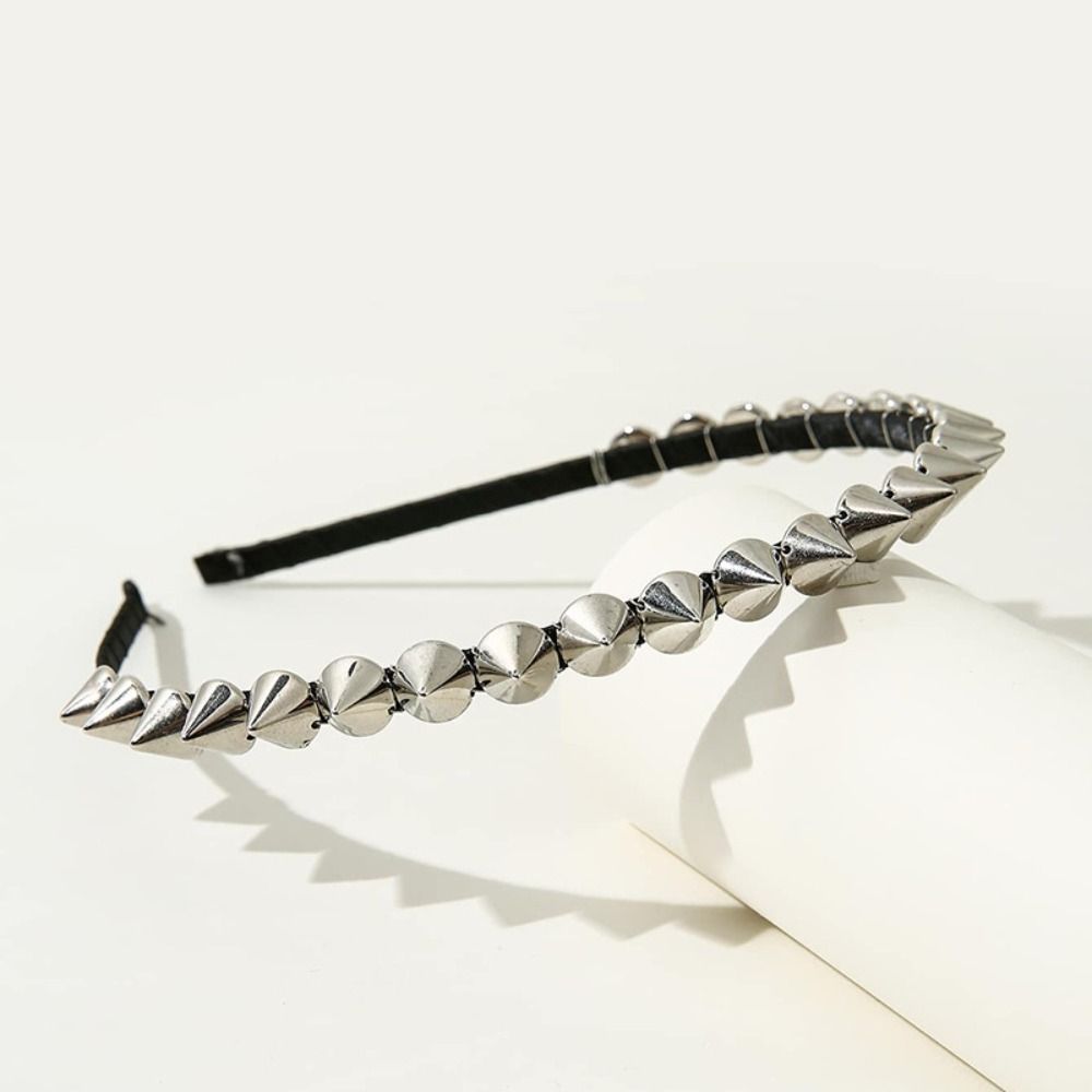Men Accessories In Silver - Cosplay Aksesuarları Gümüş Çivili Toka Bandı