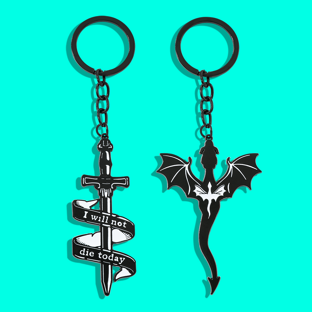 Men'S Accessories And Jewelry - Dördüncü Kanat Siyah Ejderha Anahtarlık Kolye
