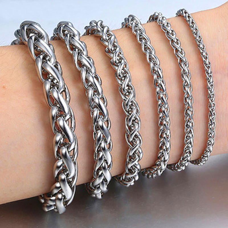 Men Accessories Singapore - HNSP Basit Paslanmaz Çelik Bükümlü Halat