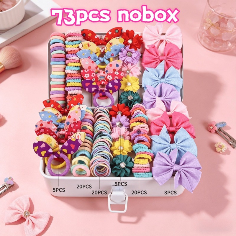 Tie Clip Set - 73 Parça Yeni Kumaş Kız Çocuk