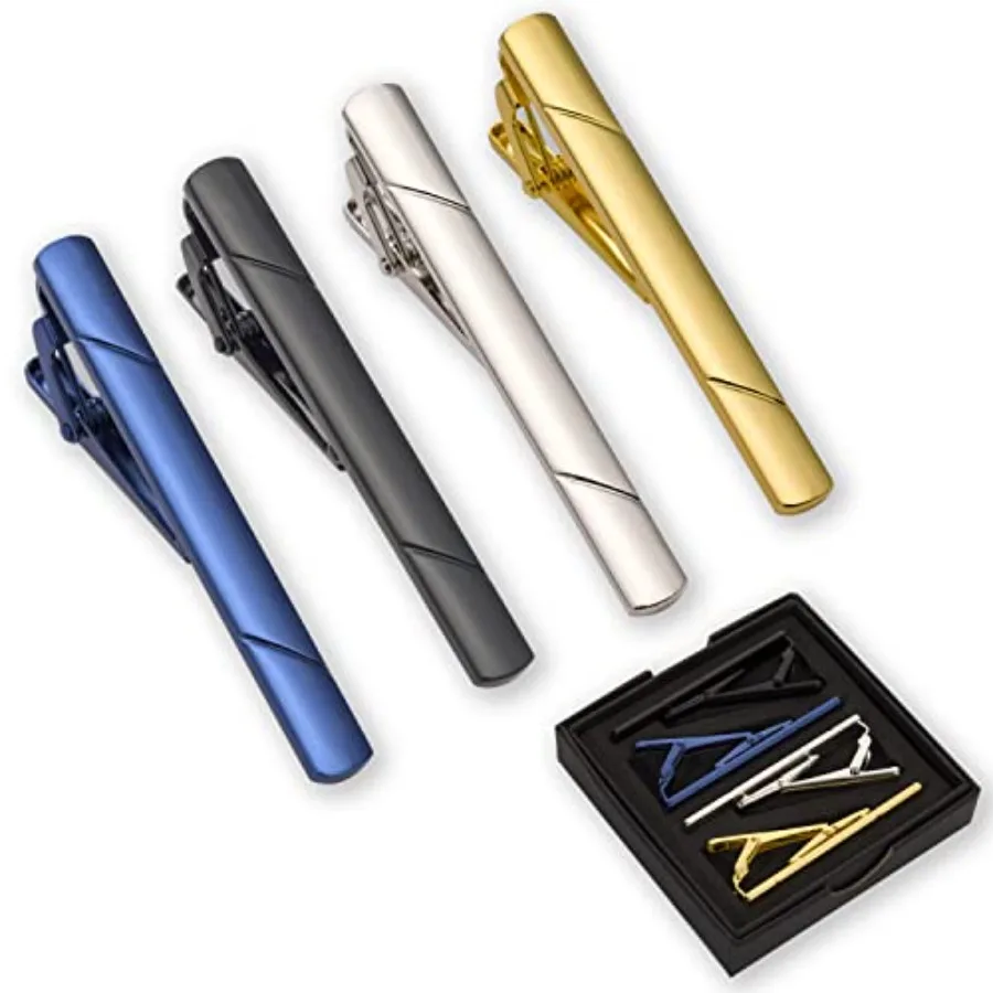 Men Accessories To Gift - Erkekler için 4 adet kravat iğnesi,