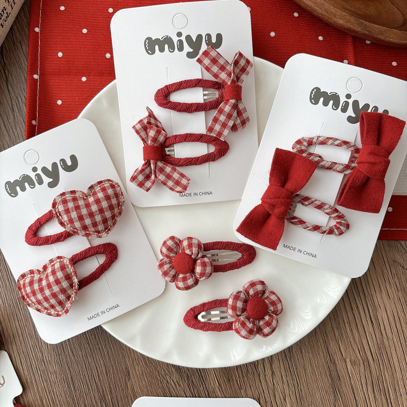 Kızlar için Yeni Kırmızı Ekose - Tie Clip Set incelemesi ve fiyatı
