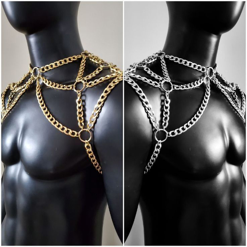 Punk Erkekler Omuz Vücut Zinci - Men Accessories In Silver incelemesi ve fiyatı
