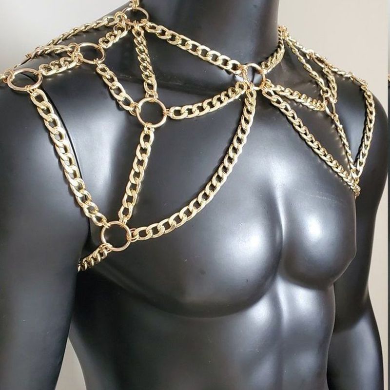 Punk Erkekler Omuz Vücut Zinci - Men Accessories In Silver incelemesi ve fiyatı
