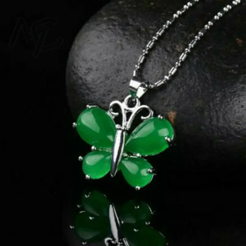 S925 Gümüş Yeşil Yeşim Kelebek - Men Accessories In Silver incelemesi ve fiyatı
