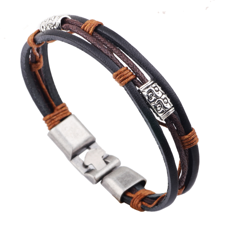 22cm üç kat deri bilezik erkek - Men'S Accessories Hand Bands incelemesi ve fiyatı