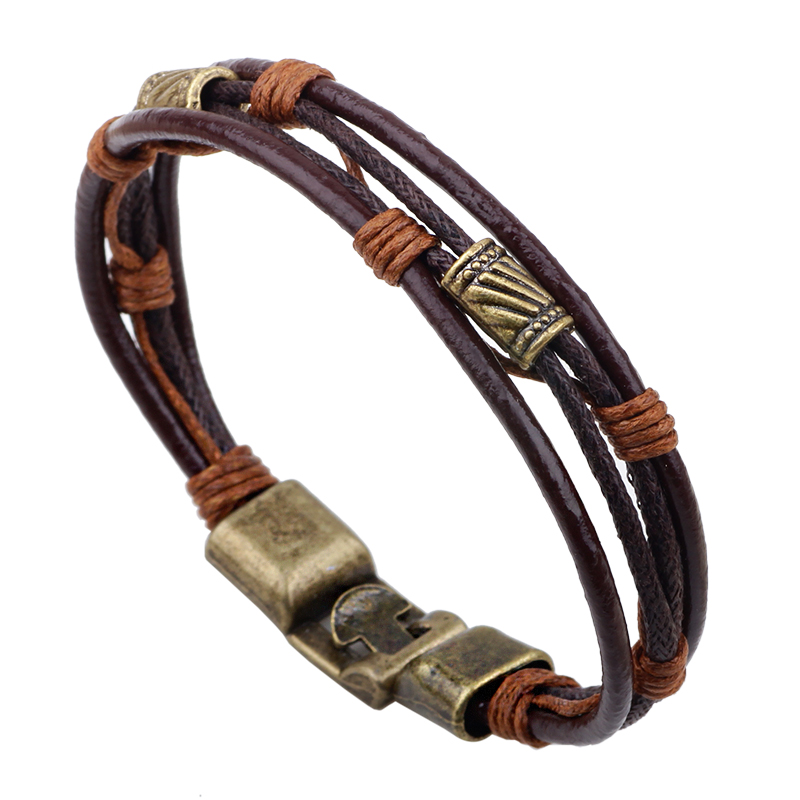 22cm üç kat deri bilezik erkek - Men'S Accessories Hand Bands incelemesi ve fiyatı
