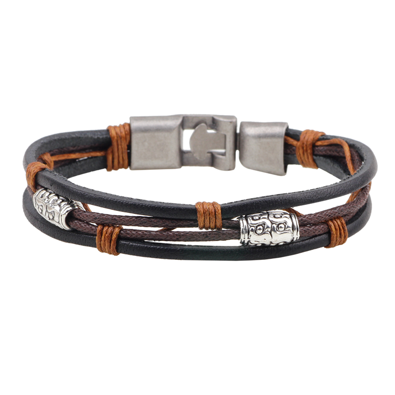 22cm üç kat deri bilezik erkek - Men'S Accessories Hand Bands incelemesi ve fiyatı