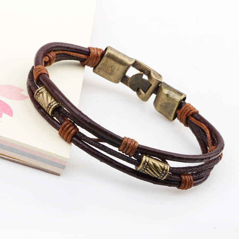 22cm üç kat deri bilezik erkek - Men'S Accessories Hand Bands incelemesi ve fiyatı